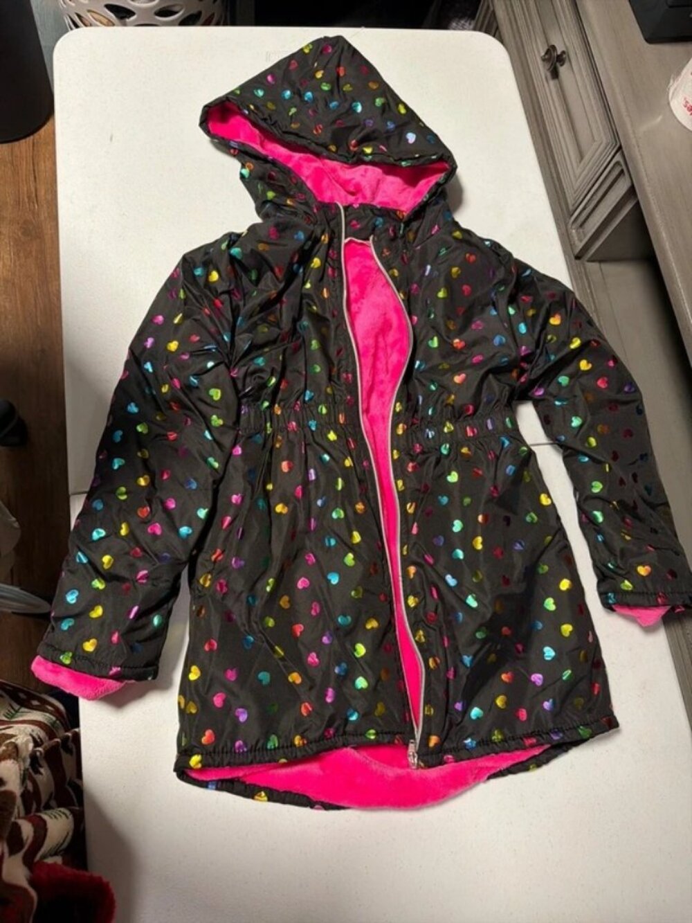 Little girls lined coat/jacket hearts
